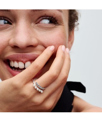 Bague Pandora Ouverte Perles de Culture d’Eau Douce Traitées & Pavé l'évolution des habitudes 