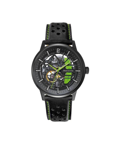 MONTRE PIERRE LANNIER HOMME PADDOCK NOIR CUIR destockage