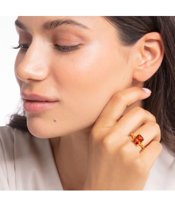 BAGUE THOMAS SABO PIERRE ORANGE DORE Profitez des Offres !