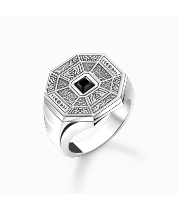 BAGUE THOMAS SABO TALISMAN ONYX NOIR ARGENT en stock