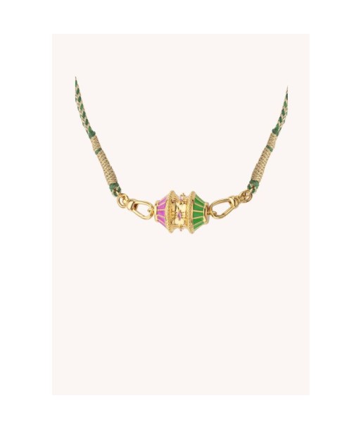 COLLIER MYA BAY - BIG TALISMAN FUCHSIA/GREEN la livraison gratuite