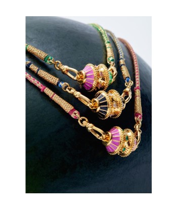 COLLIER MYA BAY - BIG TALISMAN FUCHSIA/GREEN la livraison gratuite