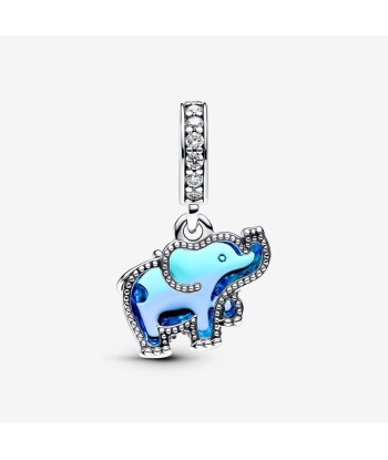 Charm Pandora Éléphant Verre de Murano Bleu pas cher chine