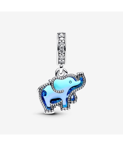 Charm Pandora Éléphant Verre de Murano Bleu pas cher chine