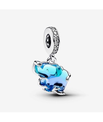 Charm Pandora Éléphant Verre de Murano Bleu pas cher chine